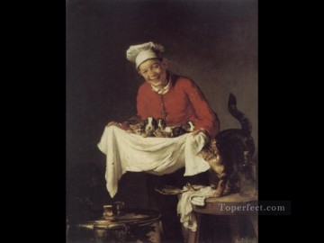  Bail Galerie - Un garçon avec des chiens et des chatons Joseph Claude Bail